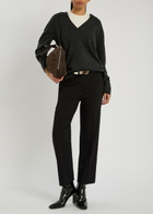 Toteme Cropped Straight-leg Trousers Black