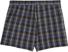 ERL Gray & Navy Plaid Boxer Shorts