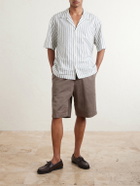 A Kind Of Guise - Saleh Straight-Leg Cotton and Linen-Blend Drawstring Shorts - Brown