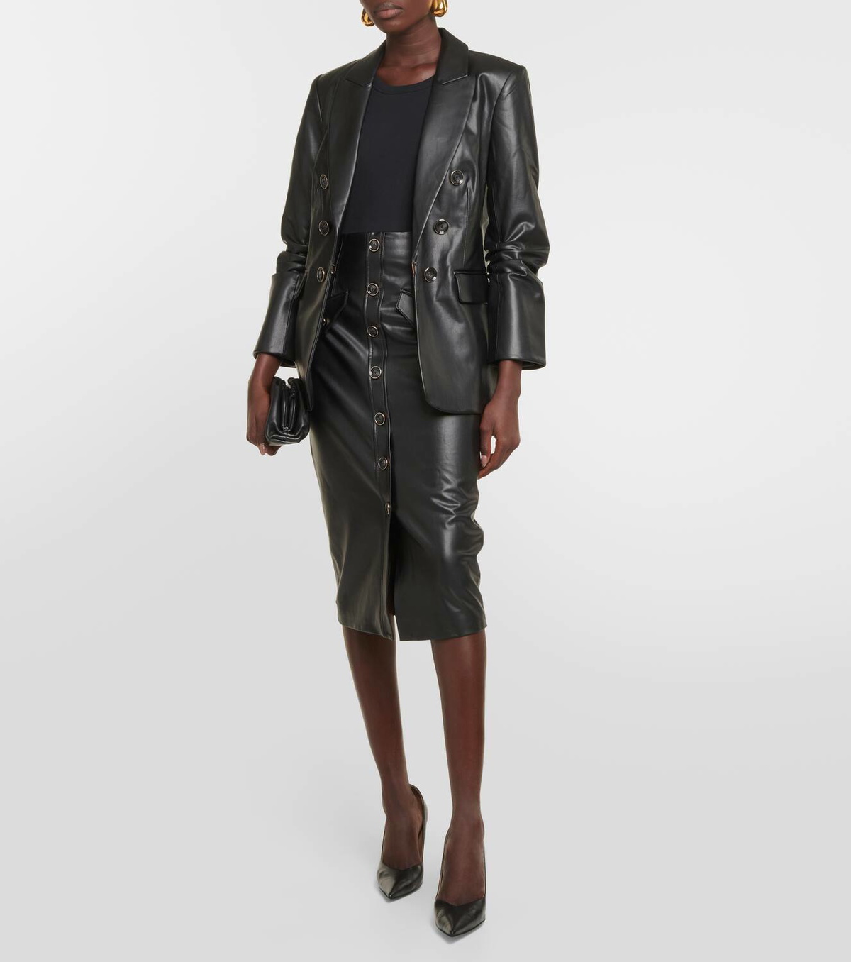 Veronica Beard Beacon faux leather blazer