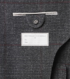Brunello Cucinelli Checked silk, wool, and cashmere suit