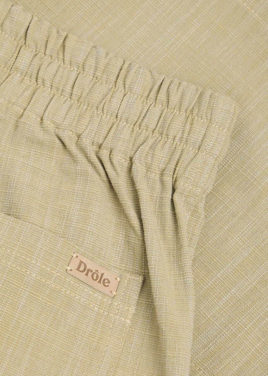 DRÔLE DE Monsieur Short Elastiqué Textured Canvas Shorts Khaki