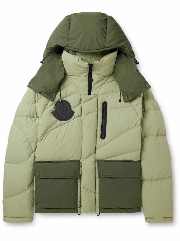 Photo: Moncler Genius - Pharrell Williams Two-Tone Quilted Shell Hooded Down Jacket - Green