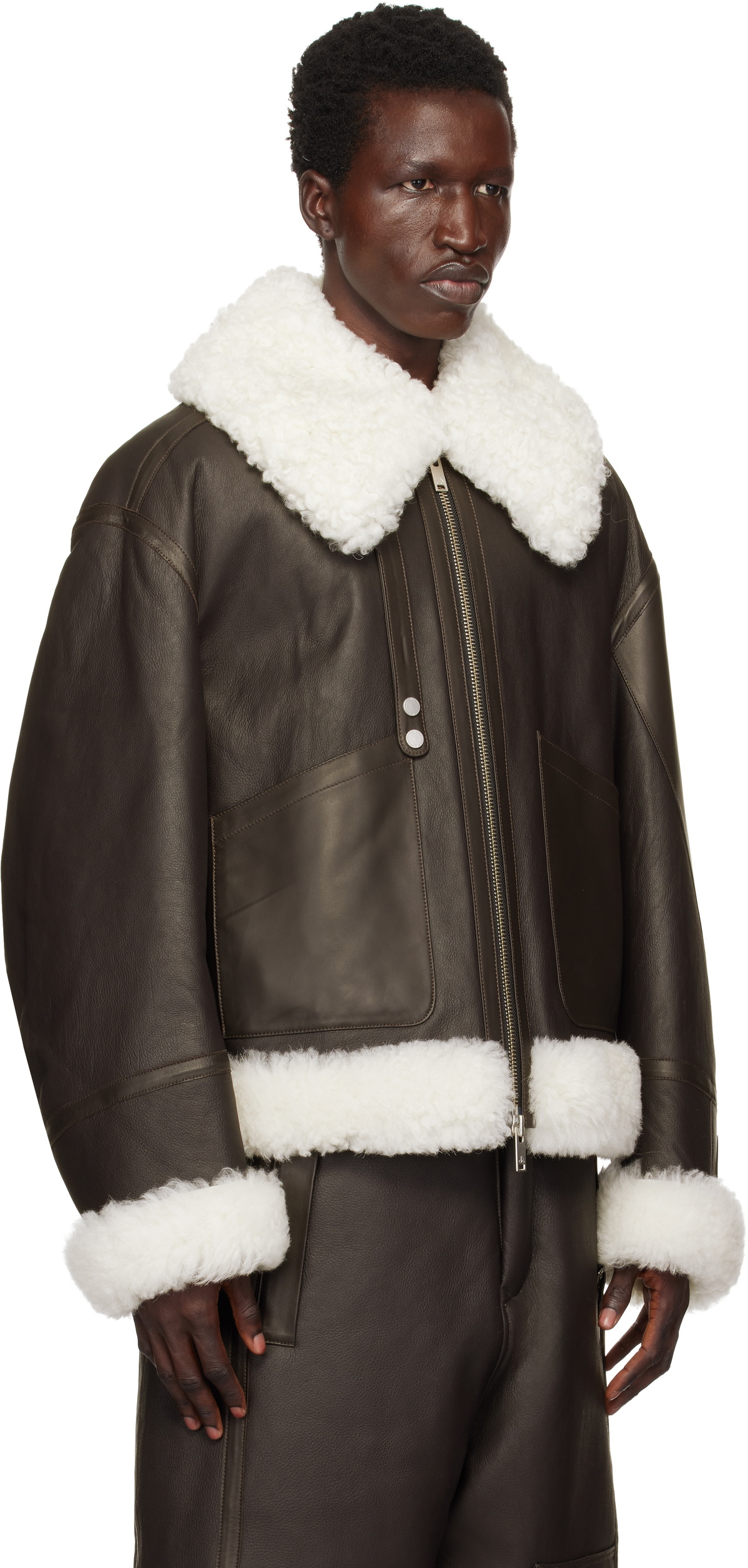Moose Knuckles Brown MTD Pilot Shearling Jacket
