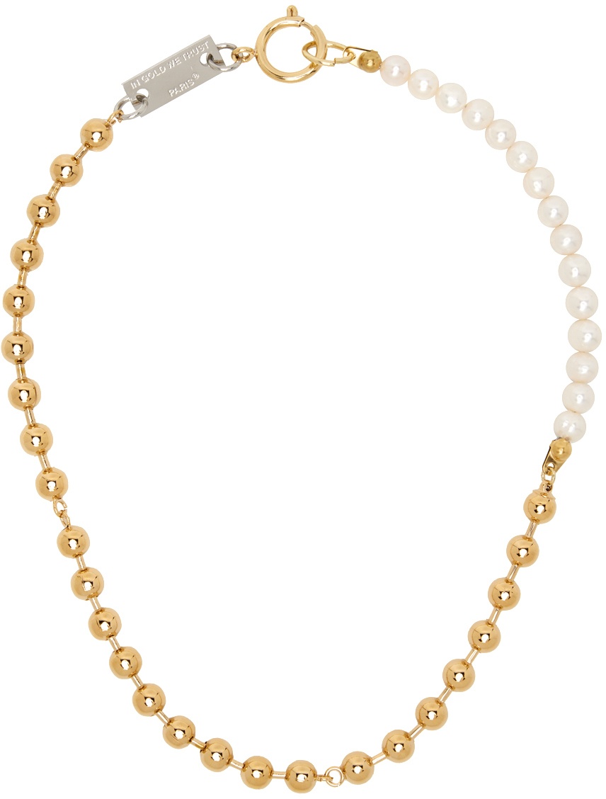 Photo: IN GOLD WE TRUST PARIS Gold Pearl Ball Chain Necklace
