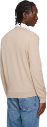 Maison Kitsuné Beige Fox Head Merino Regular Cardigan