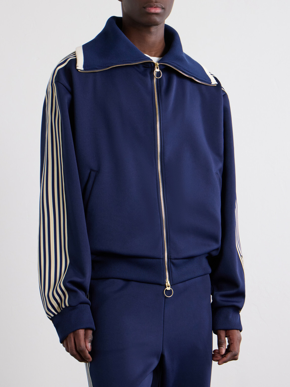KAPITAL - Striped Jersey Track Jacket - Blue