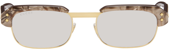 Photo: Gucci Brown Rectangular Sunglasses