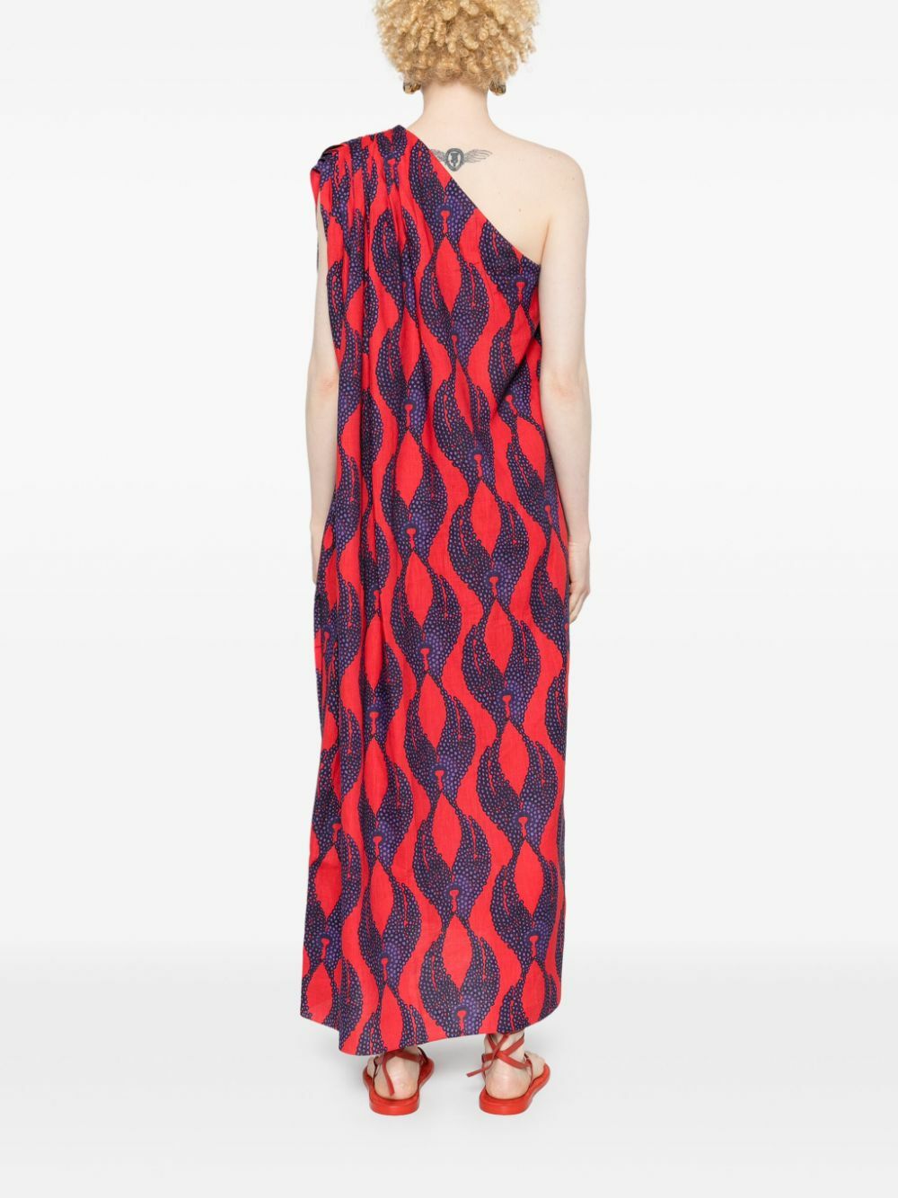 Maison La Plage Red Ravello One-Shoulder Dress
