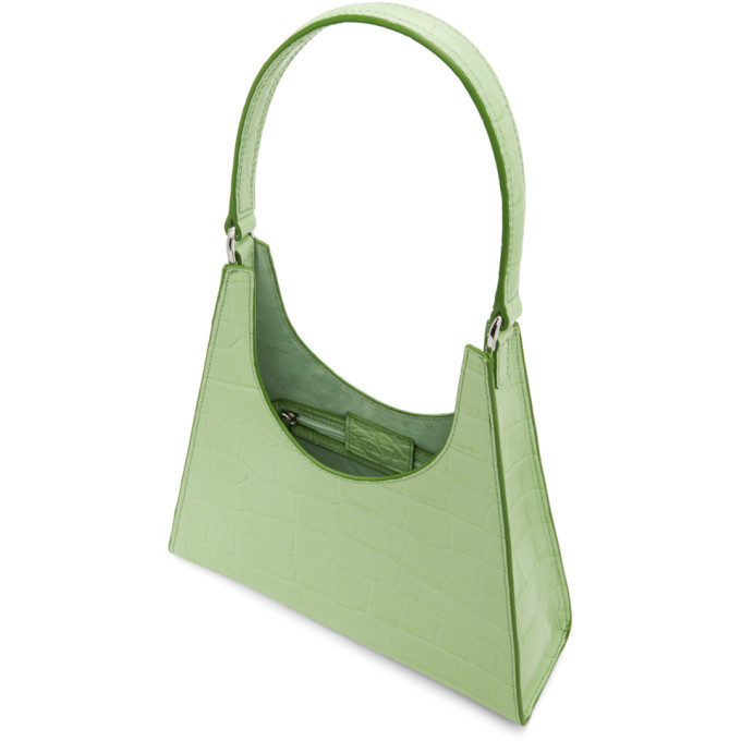 Staud SSENSE Exclusive Green Croc Rey Bag Staud