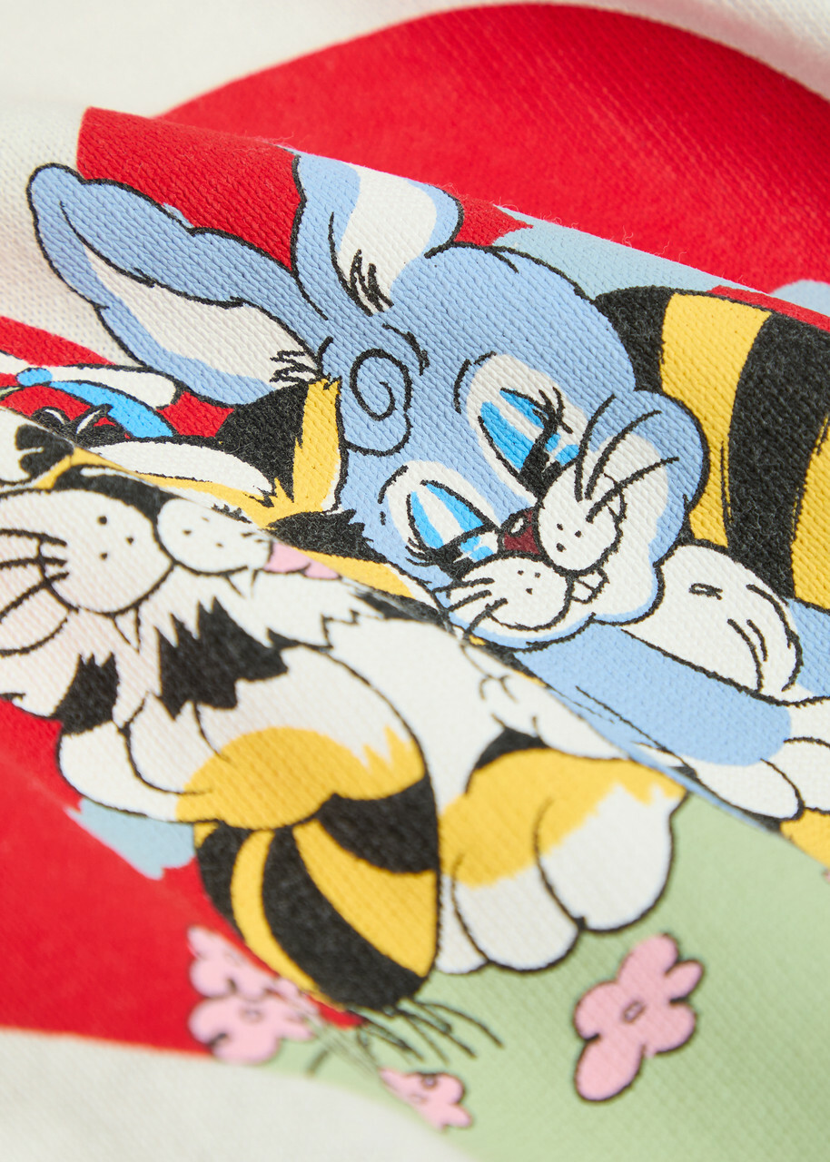 Kenzo Cartoon Printed Cotton T-shirt White