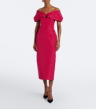 Carolina Herrera Off-shoulder silk faille cocktail dress