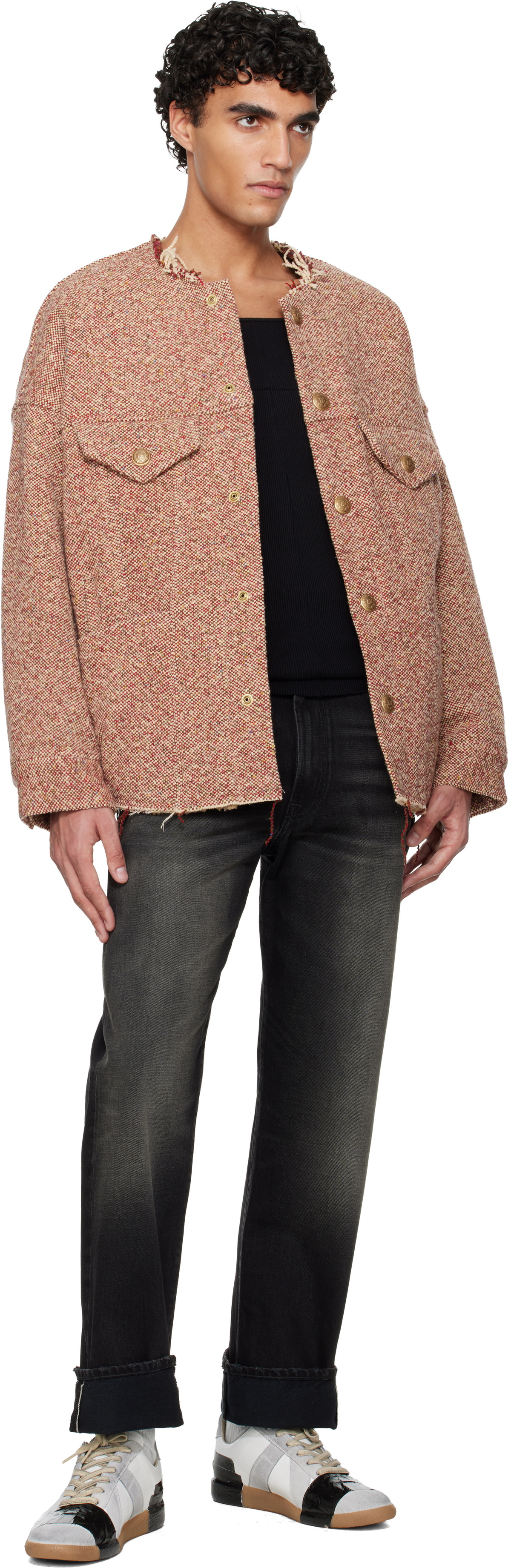 R13 Red Lacey Trucker Jacket
