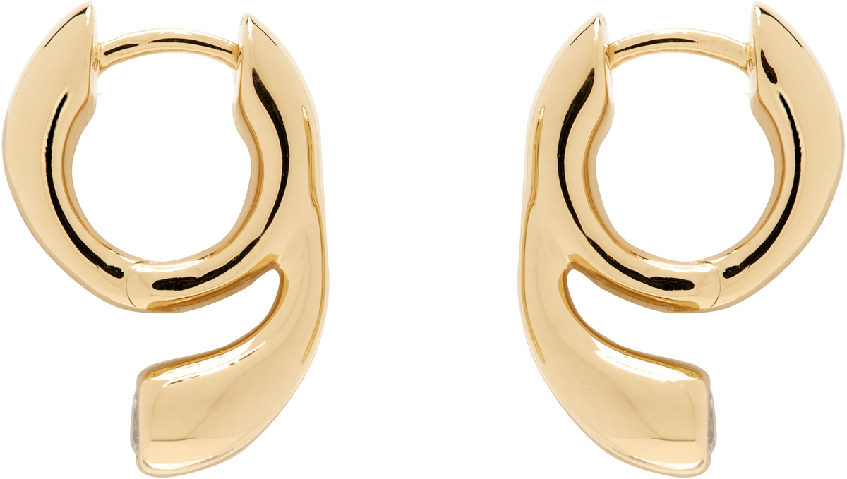 Maria Black Gold Mermaid Pool Huggie Earrings