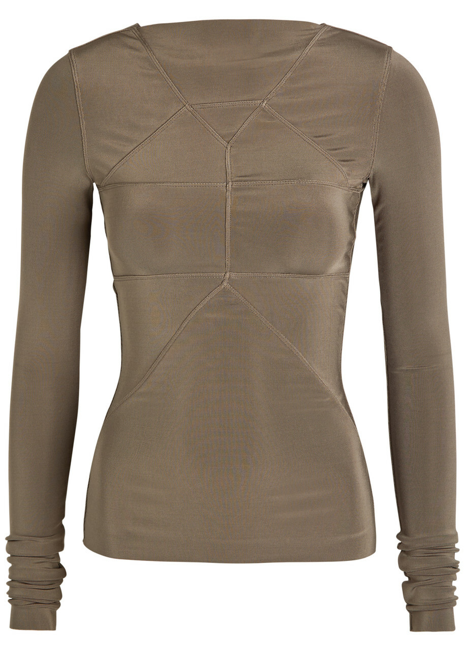 Rick Owens Temple Stretch-jersey top Grey