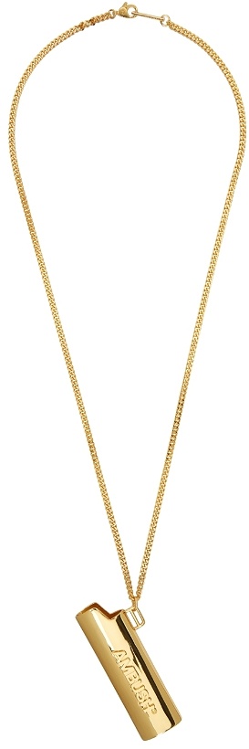 Photo: AMBUSH Gold Logo Lighter Case Necklace