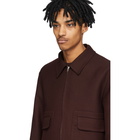 AMI Alexandre Mattiussi Burgundy Unstructured Zipped Jacket