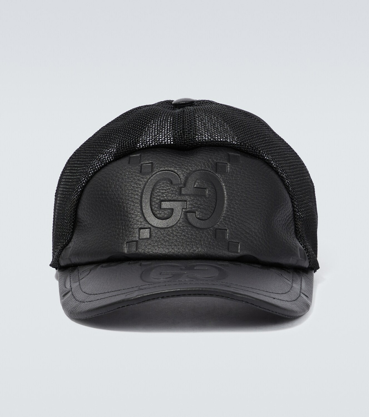 Gucci Jumbo GG leather and mesh baseball cap Gucci