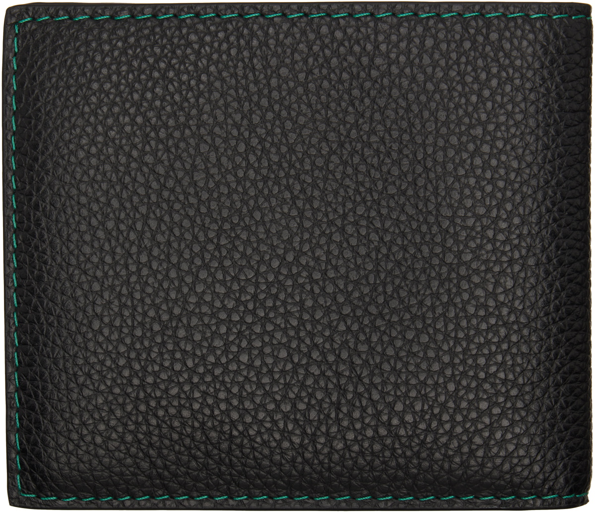 Marni Black Contrast Stitching Leather Bifold Wallet