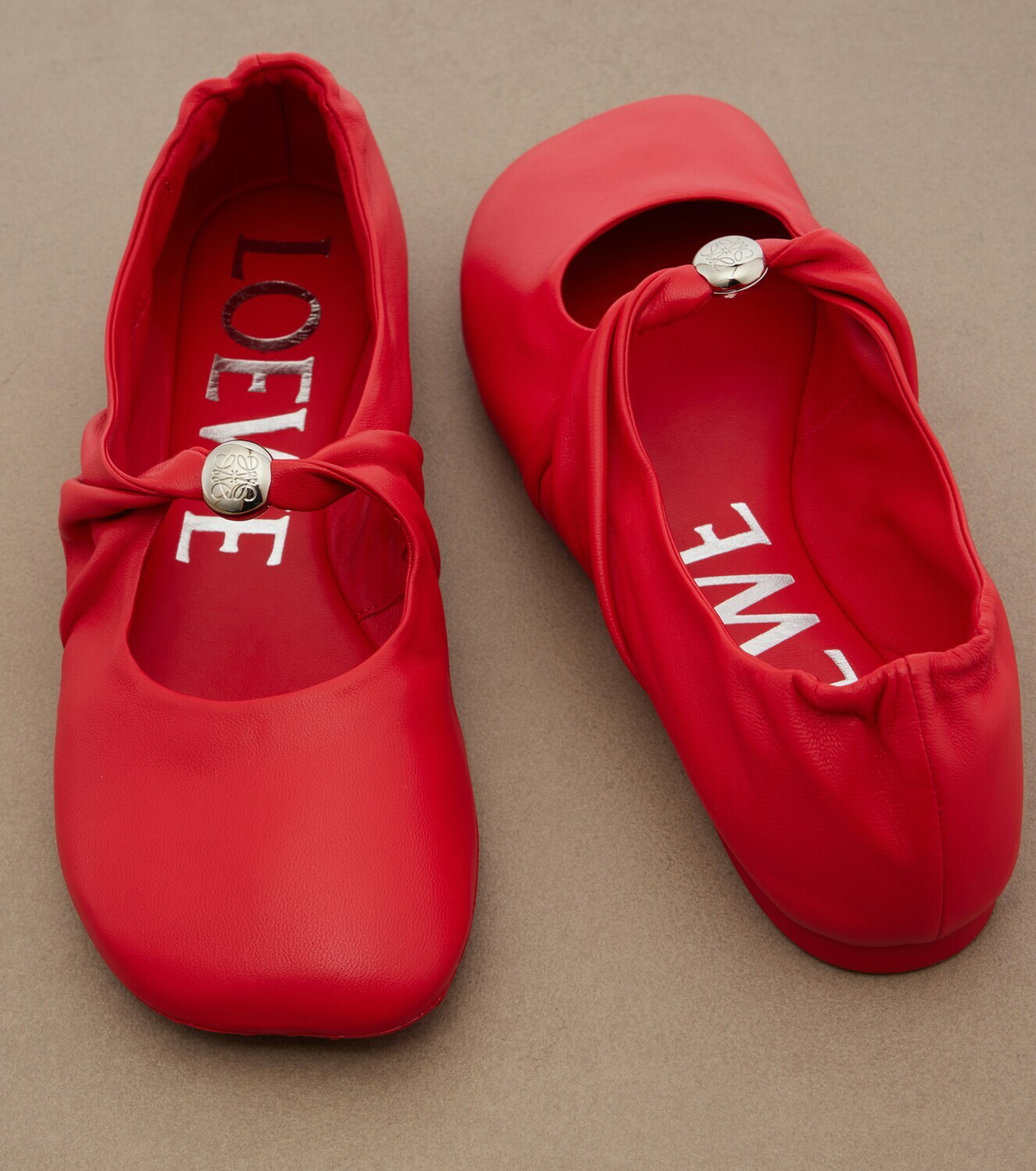 Loewe Pebble Soft leather Mary Jane flats