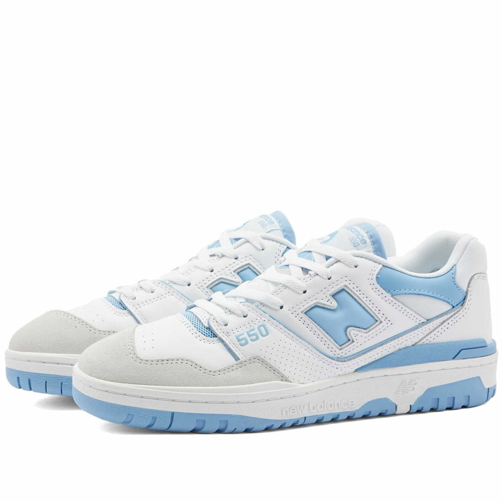 Photo: New Balance Men's BB550LSB Sneakers in Munsell White/Baby Blue