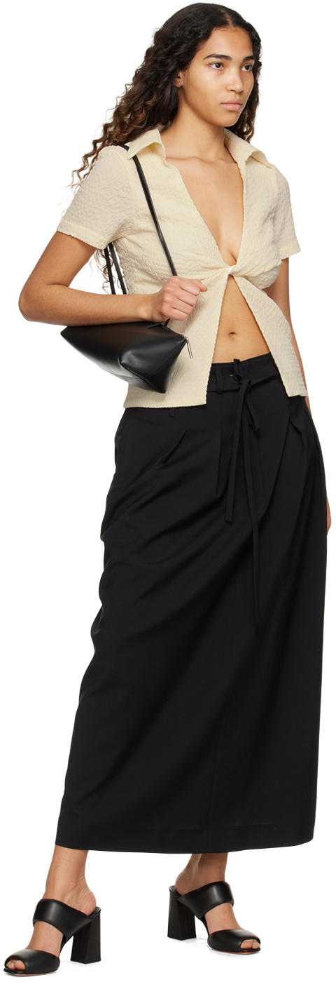 Santoni Black Leather Heels