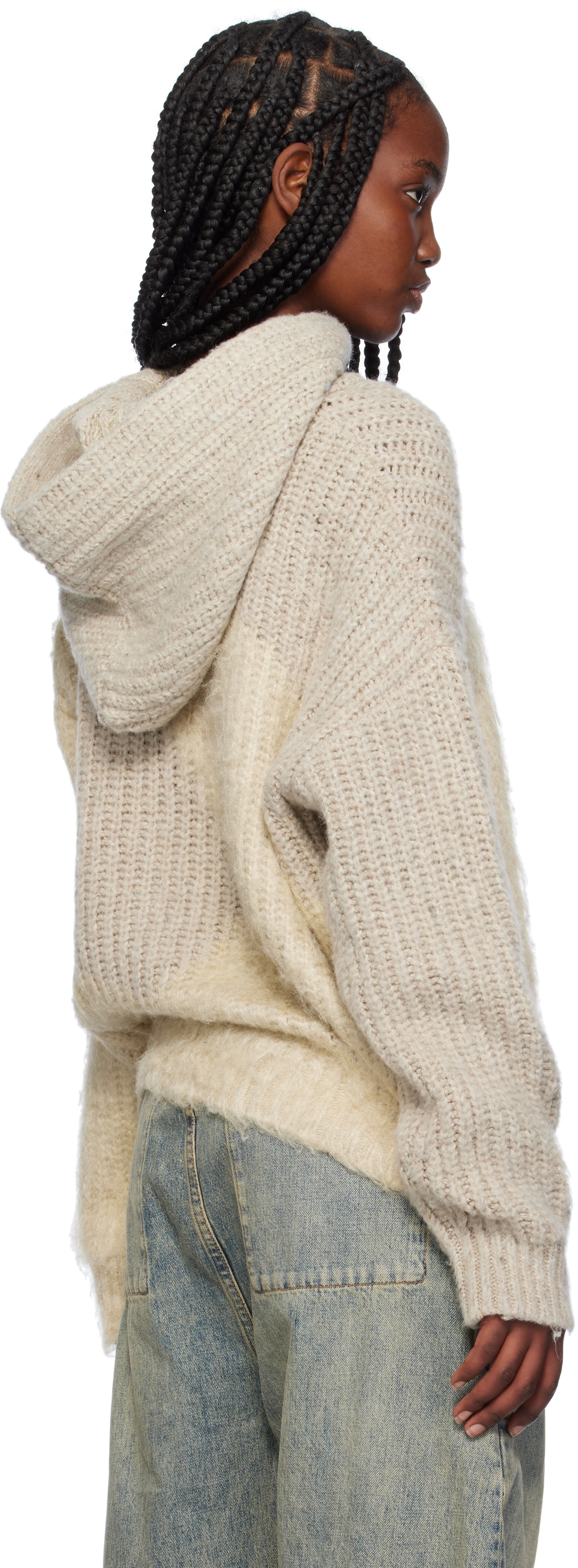 ERL Gray Swirl Knit Hoodie