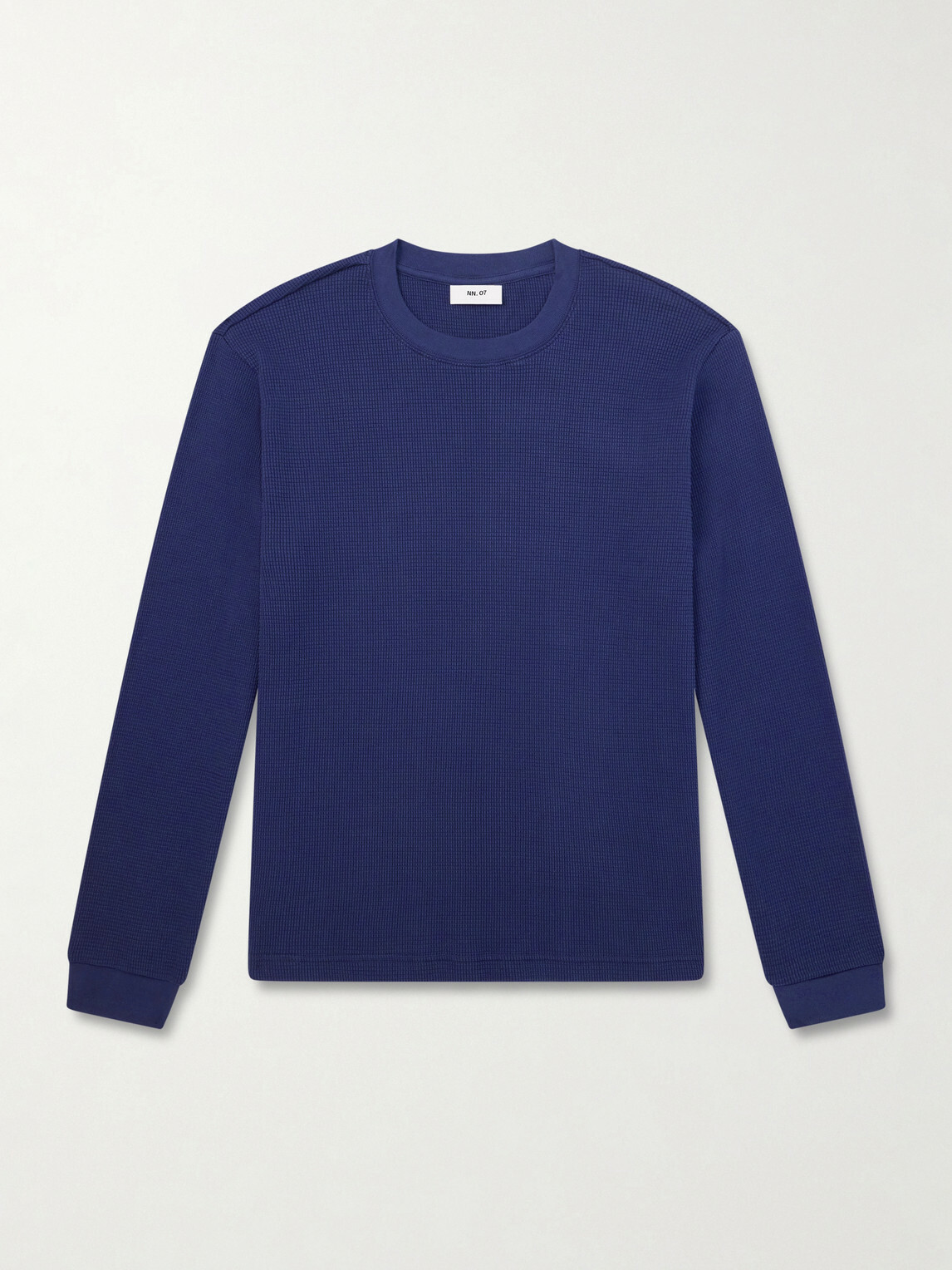 NN07 - Jett 30035 Waffle-Knit Organic Cotton Sweater - Blue