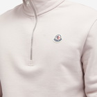 Moncler Men's Badge Logo Quarter Zip Sweat in Lilac