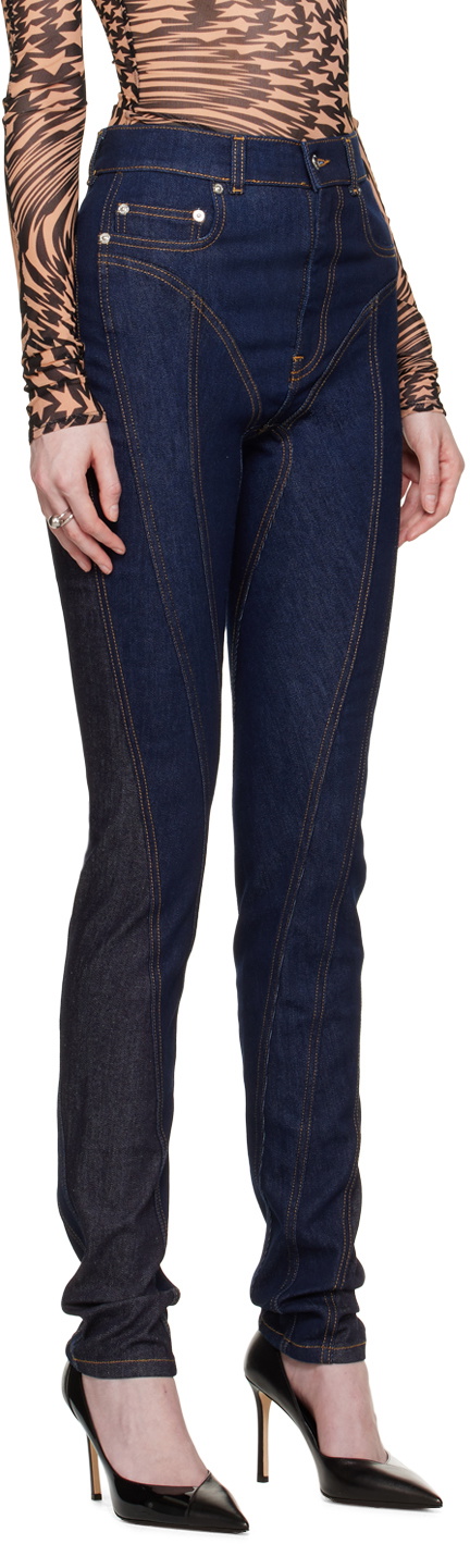 Mugler Navy Spiral Jeans Mugler