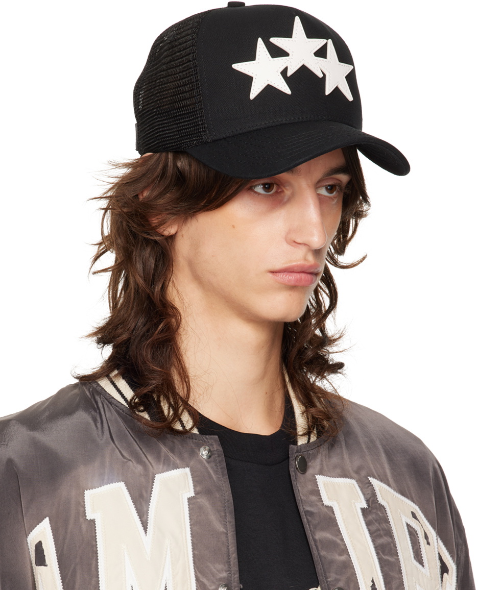 AMIRI Black 3 Star Trucker Cap Amiri