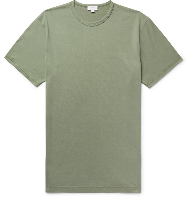 Photo: Sunspel - Pima Cotton-Jersey T-Shirt - Men - Army green