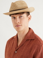 ANDERSON & SHEPPARD - Grosgrain-Trimmed Straw Panama Hat - Neutrals