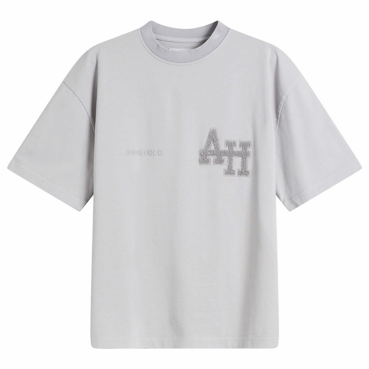ANNIE HOOD Men's College T-Shirt in Washed Grey