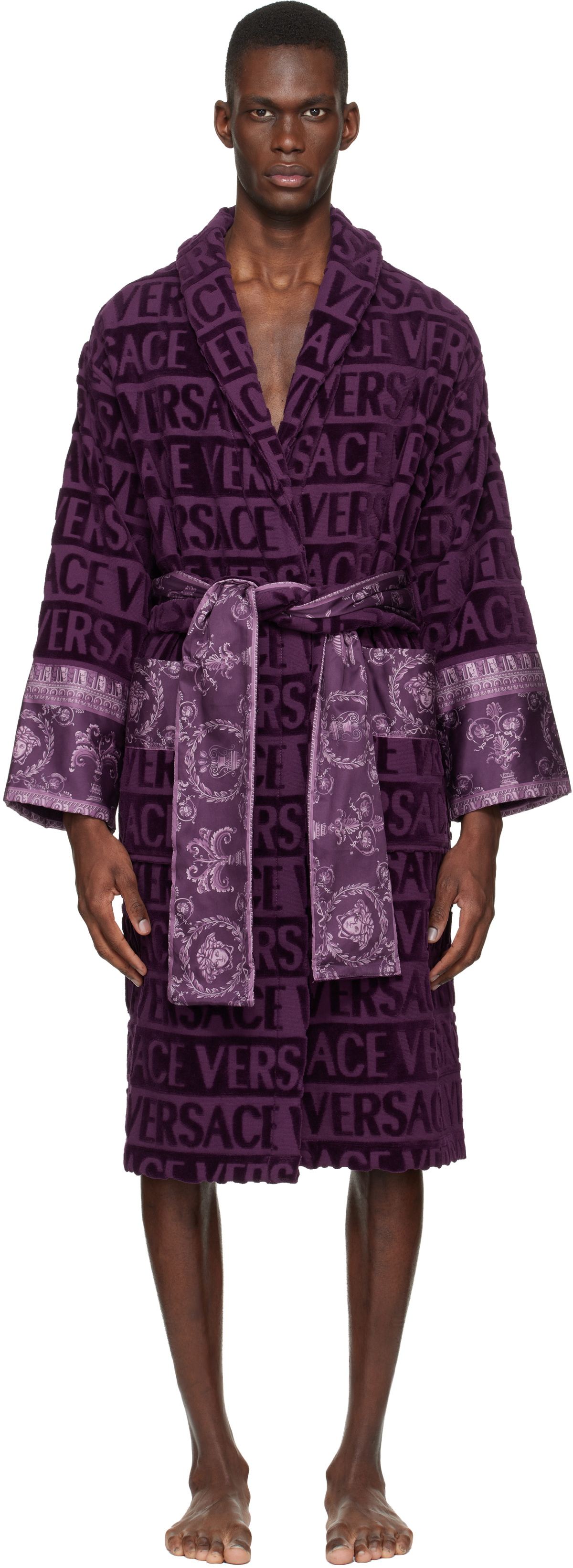 Versace Purple 'I Heart Baroque' Bathrobe