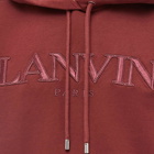 Lanvin Men's Logo Popover Hoody in Burgundy