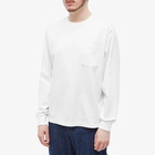 Beams Plus Men's Long Sleeve Pocket T-Shirt in White