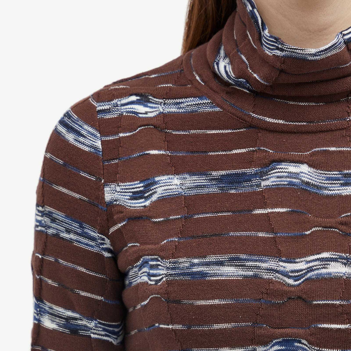 Brain Dead Women's Space Dye Turtlenck Top in Navy Multi
