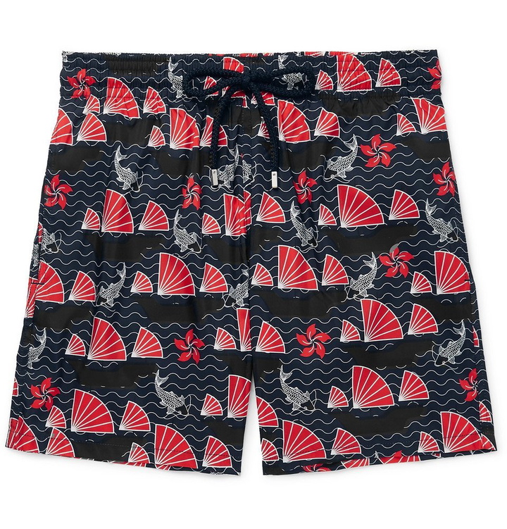 Photo: Vilebrequin - Mahina Slim-Fit Mid-Length Printed Swim Shorts - Men - Navy