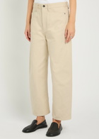 Maria Mcmanus Bow Crop Barrel-leg Jeans Ecru