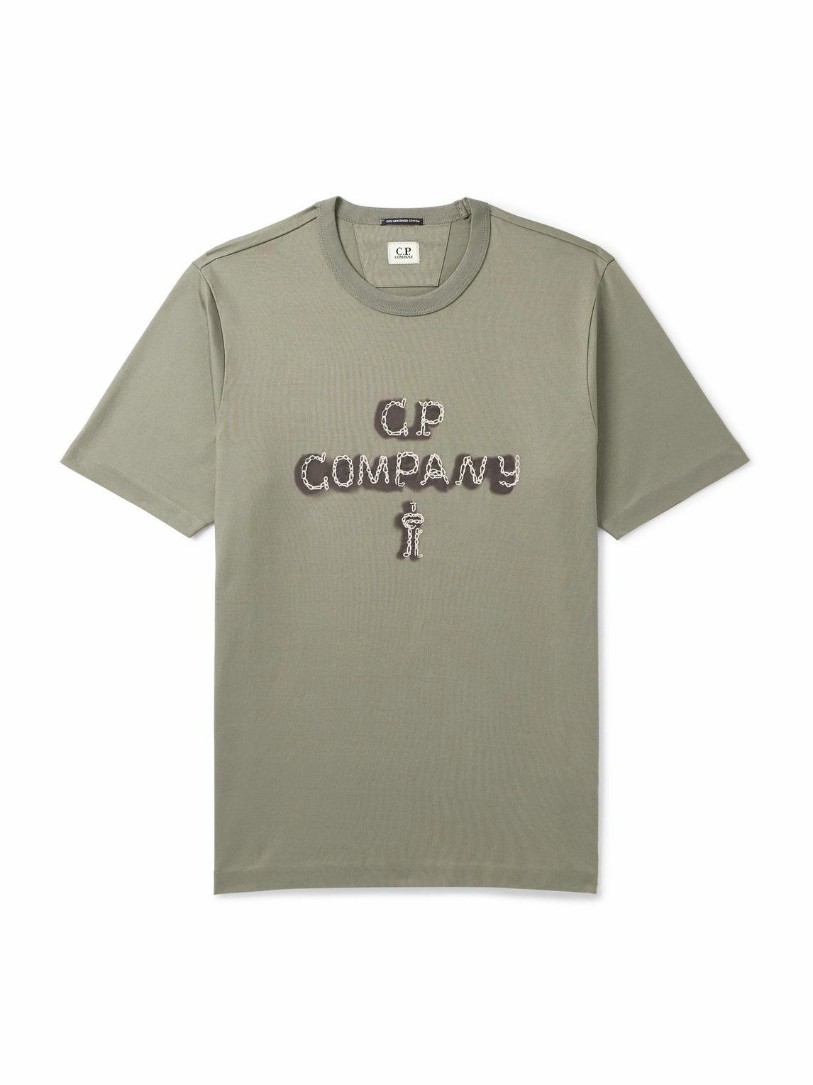 【送料&関税込】C.P. Company Cotton T-shirt With Logo C.P. Company - Logo-Embroidered Printed Cotton-Jersey T