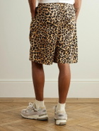 KAPITAL - Easy Wide-Leg Belted Leopard-Print Cotton-Twill Shorts - Brown