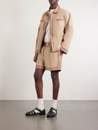 BODE - Straight-Leg Pleated Cotton-Twill Shorts - Neutrals