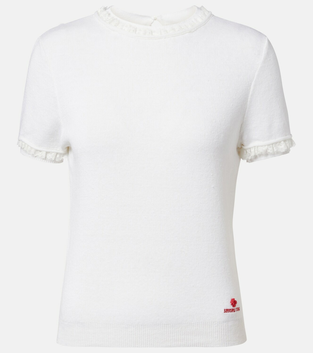 Shushu/Tong Lace-trimmed linen top