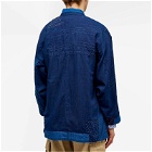 Blue Blue Japan Men's Patchwork Hand Stitched Haori Jacket in Indigo