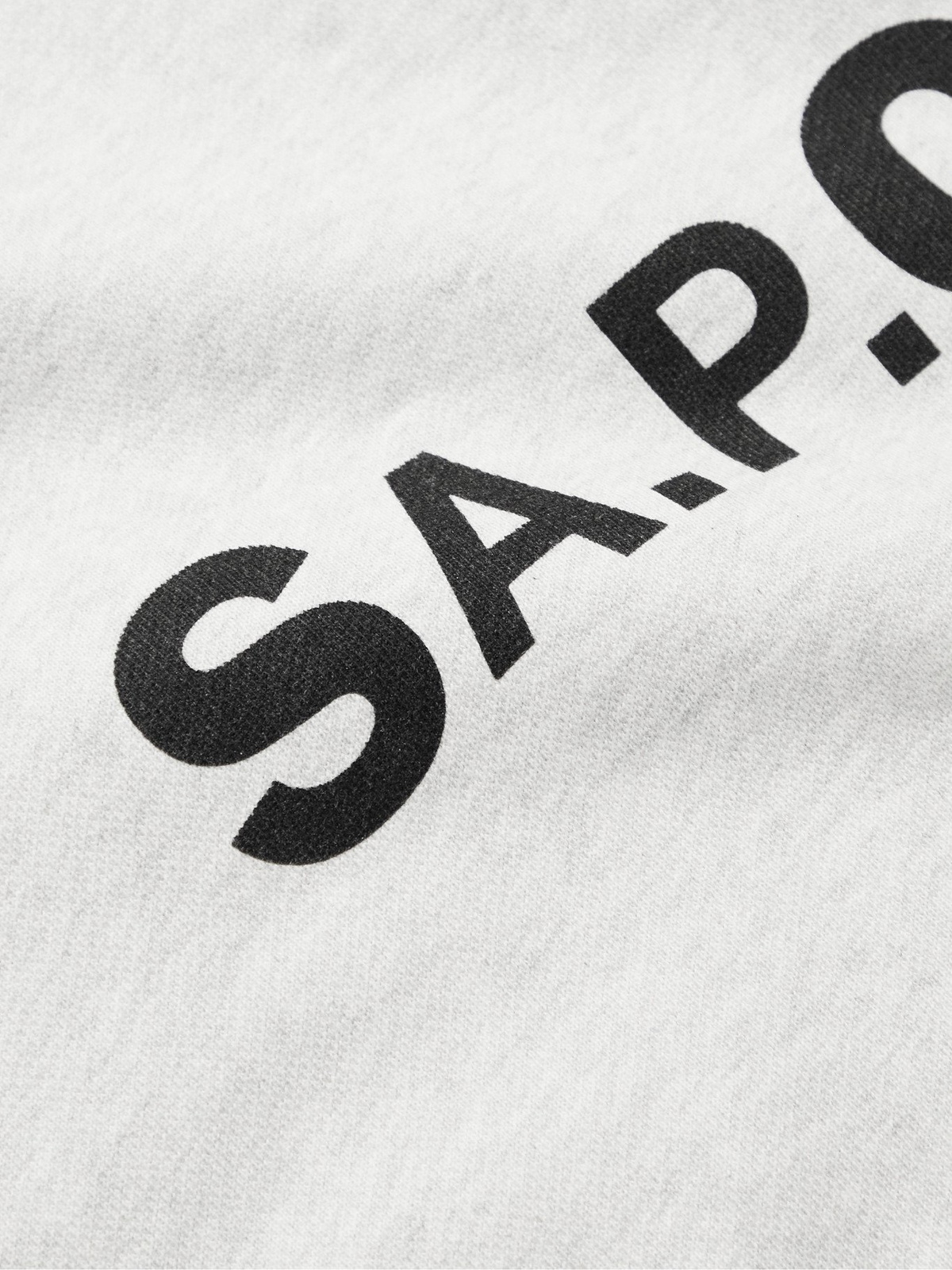 A.P.C. - Sacai Taiyo Zip-Detailed Logo-Print Mélange Loopback 
