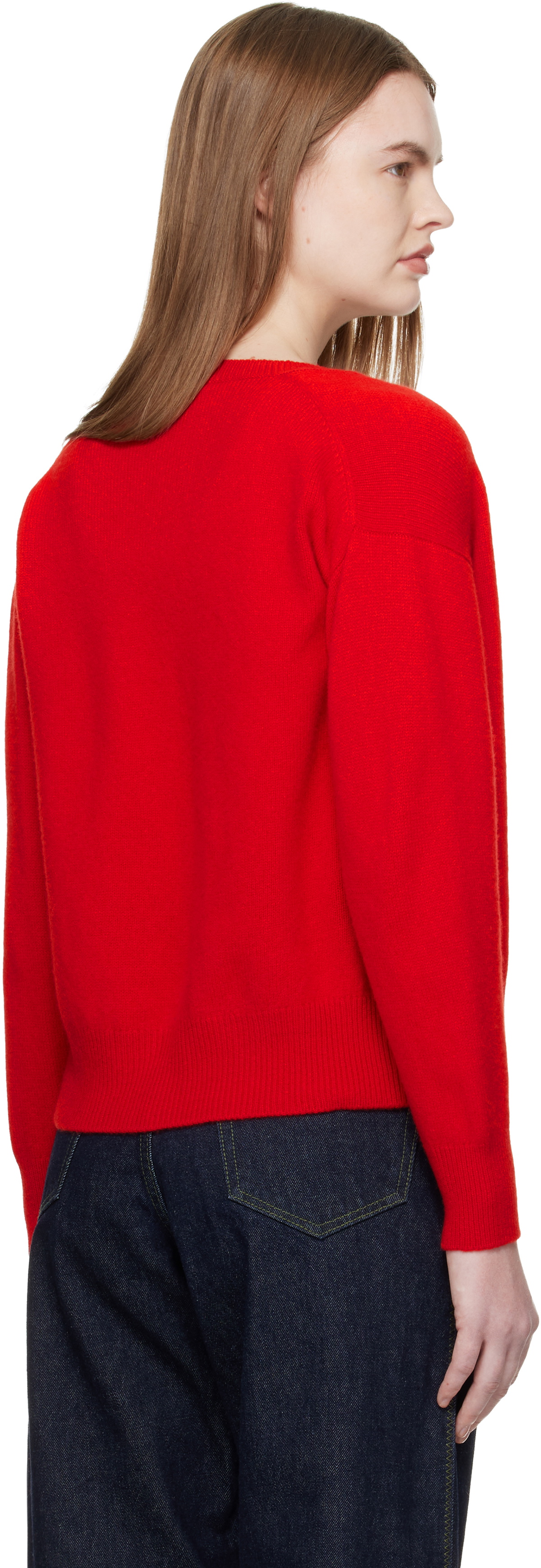 &Daughter Red Ada Crewneck Cardigan