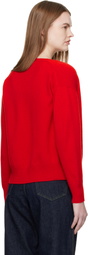 &Daughter Red Ada Crewneck Cardigan