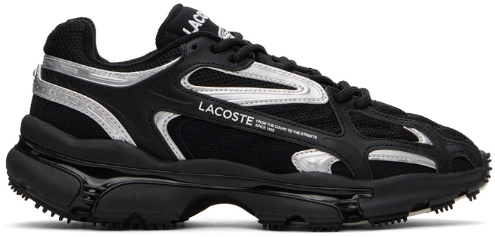 Photo: Lacoste Black & Silver L003 Sneakers