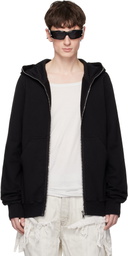Rick Owens DRKSHDW Black Zip-Up Fleece Hoodie